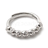 Rack Plating Brass Micro Pave Clear Cubic Zirconia Rings RJEW-E064-13P-2