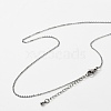 Brass Rolo Chains Necklaces for Women NJEW-D302-43B-3