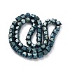 Electroplated Natural Lava Rock Beads Strands G-A256-D01-01F-3