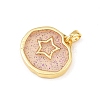Transparent Epoxy Resin Brass Pendants LS-KK-B163-01G-04-2