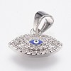 Brass Micro Pave Cubic Zirconia Charms ZIRC-F084-26P-1