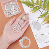 DICOSMETIC 10Pcs 5 Style 304 Stainless Steel Big Filigree Pendants STAS-DC0004-24-2