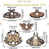 CREATCABIN 5Pcs 5 Style Moth Wooden Crystal Sphere Display Stands DJEW-CN0001-24-2