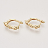 Brass Hoop Earring Findings with Latch Back Closure KK-T048-017G-NF-1