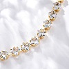 Brass Rhombus Clear Cubic Zirconia Cup Chain Necklaces for Women NJEW-U033-02G-3