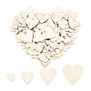 4 Styles Unfinished Wooden Heart Decoration Sheet WOOD-PH0003-27-6