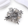 Flower Zinc Alloy Rhinestone Brooches PW-WG37978-01-3