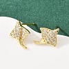 Brass Micro Pave Cubic Zirconia Pendant & Stud Earrings Sets for Women SJEW-F227-01I-G-4