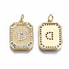 Brass Micro Pave Clear Cubic Zirconia Pendants KK-S356-234C-G-NF-2