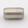 Tarnish Resistant Frosted 304 Stainless Steel Magnetic Clasps with Glue-in Ends STAS-N002-21-6mm-1