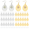 12 Pairs 2 Colors 304 Stainless Steel Teardrop Dangle Earring DIY Jewelry Kits EJEW-UN00031-1