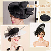 Linen Mini Hat Fascinator Base AJEW-WH0561-32A-6