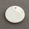 Flat Round Sea Shell Pendants X-SSHEL-R025-25mm-2