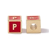 Rack Plating Brass Enamel Beads KK-B060-04G-03P-1