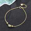 Brass Micro Pave Clear Cubic Zirconia Link Bracelets for Women BJEW-C083-03G-2