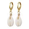 Natural Mixed Cowrie Shell Hoop Earrings EJEW-JE05777-1