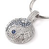 Brass Micro Pave Cubic Zirconia Yin-yang Pendant Necklaces NJEW-K273-01P-2