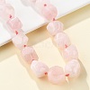 Natural Rose Quartz Nuggets Beaded Necklaces for Women Men NJEW-K388-01A-2