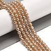 Electroplated Natural Quartz Round Beads Strands G-L598-A02-01A-2