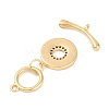 Brass Micro Pave Clear Cubic Zirconia Toggle Clasps KK-K391-26G-3