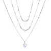 Alloy Rhinestone Layered Necklaces PW-WGE57FA-01-1