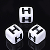 Acrylic Horizontal Hole Letter Beads X-PL37C9129-H-1