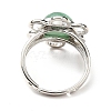 Natural Green Aventurine Adjustable Rings RJEW-P043-01P-17-3