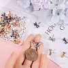 50Pcs 5 Colors Bowknot Brass Stud Earring Findings KK-SP0001-47-3