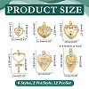 12Pcs 6 Styles Brass Pendants KK-ME0004-68-2