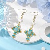 Natural Mixed Stone & Glass Seed Beads Dangle Earrings for Women EJEW-MZ00213-02-2