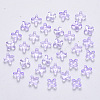 Transparent Spray Painted Glass Beads GLAA-R211-06-C02-1