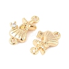 Brass Clear Cubic Zirconia Starfish Shell Shape Connector Charms KK-R219-01G-2