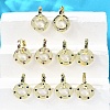 Flat Round Brass Micro Pave Cubic Zirconia Hoop Earrings EJEW-U061-02G-1