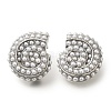 Rack Plating Shell Shape Brass Stud Earrings EJEW-H016-06P-1