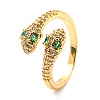 Brass Micro Pave Cubic Zirconia Cuff Rings RJEW-F116-04G-3