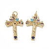 Brass Colorful Cubic Zirconia Pendants KK-E068-VA026-2-2