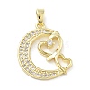 Brass Micro Pave Cubic Zirconia Pendants KK-F877-18G-1