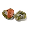 Natural Unakite Faceted Heart Charms G-G123-01G-2