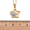 304 Stainless Steel Crystal Rhinestone Double Star Pendant Cable Chain Necklaces NJEW-Z056-02B-G-5