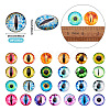 Eye Printed Glass Cabochons GGLA-BT0001-01-4