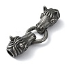 Tibetan Style 304 Stainless Steel Spring Gate Rings FIND-Z046-02AS-03-2