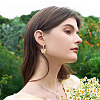 1Pair Brass Clear Cubic Zirconia Butterfly Hoop Earrings EJEW-TA0008-58-7