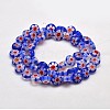 Handmade Millefiori Glass Flat Round Bead Strands LK-P011-12-2