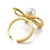 Stainless Steel Shell Pearl Rings RJEW-R144-01G-2