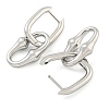 Non-Tarnish Oval 304 Stainless Steel Hoop Earrings EJEW-G392-02P-2