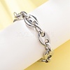 304 Stainless Steel Coffee Bean Link Chain Bracelets for Women Men BJEW-F529-10B-P-2