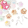 DIY Cat Paw Print Resin Dangle Earring Making Kit DIY-TA0009-51-2
