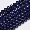 Dyed Natural Grade AA Lapis Lazuli Round Bead Strands G-M290-10mm-AA-1