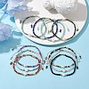 10Pcs 10 Style Faceted Round Natural & Synthetic Mixed Gemstone Beaded Stretch Bracelets Set BJEW-JB10168-2