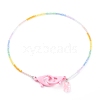 Rainbow Personalized Electroplate Glass Beaded Necklaces NJEW-JN03410-04-1